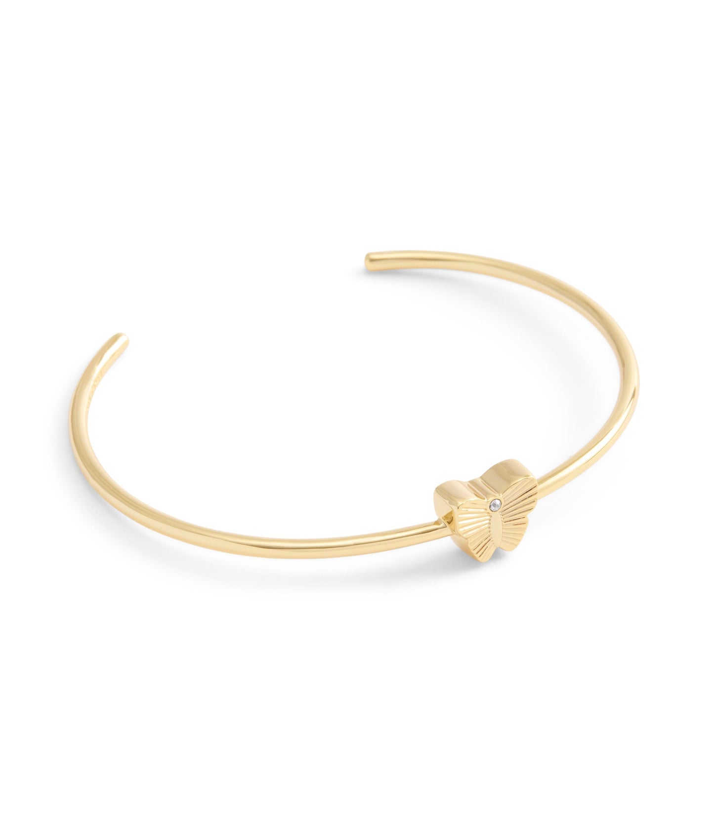 37527602GLD-Butterfly Thin Cuff Bracelet-Gold