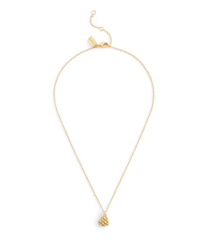 37530125GLD-Signature Quilted Heart Pendant Necklace-Gold