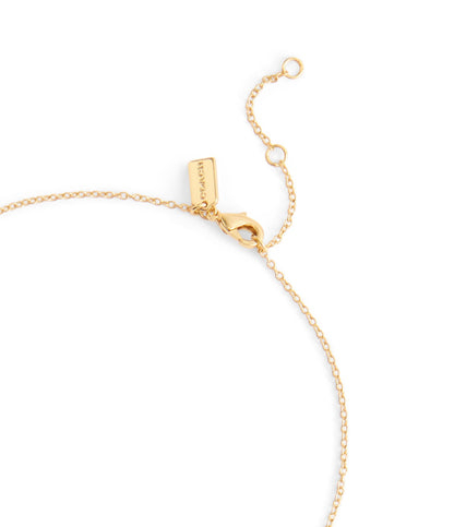 37530125GLD-Signature Quilted Heart Pendant Necklace-Gold