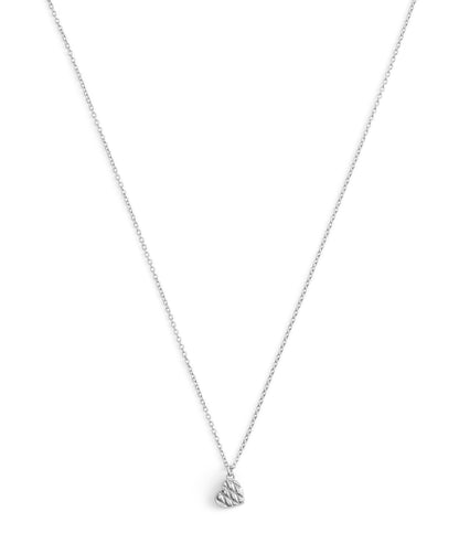37530125RHO-Signature Quilted Heart Pendant Necklace-Rhodium