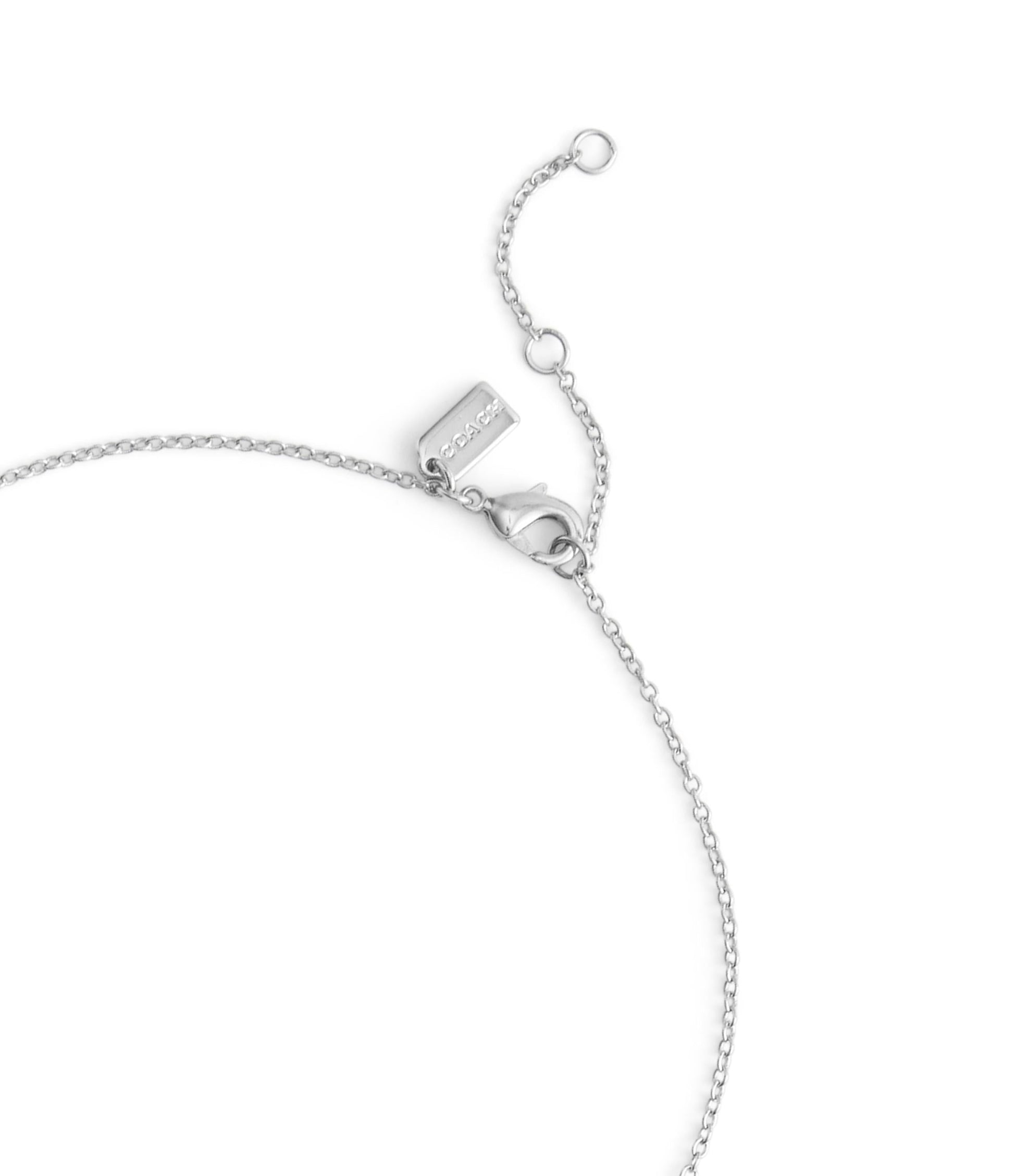 37530125RHO-Signature Quilted Heart Pendant Necklace-Rhodium