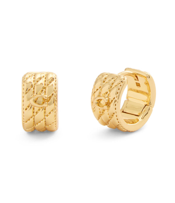 Signature Quilted Heart Huggie Earrings
