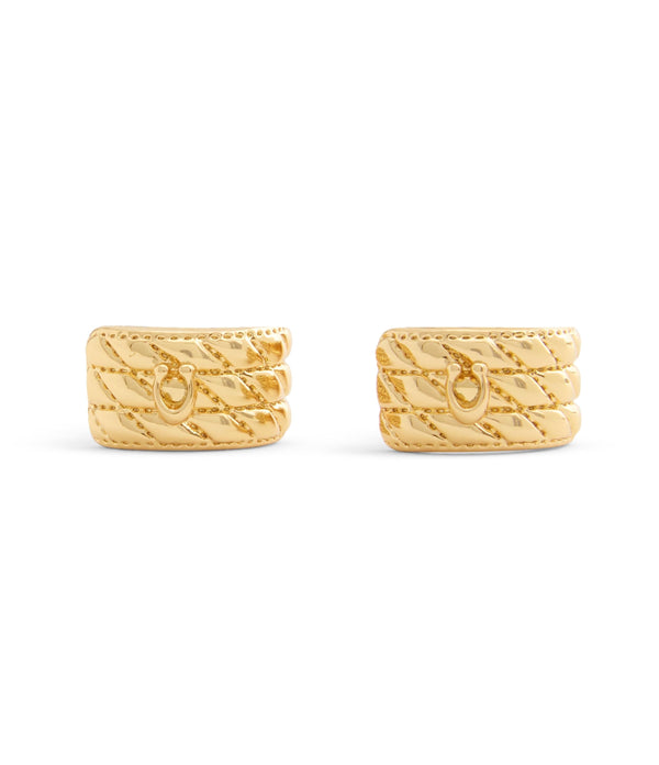 Signature Quilted Heart Huggie Earrings