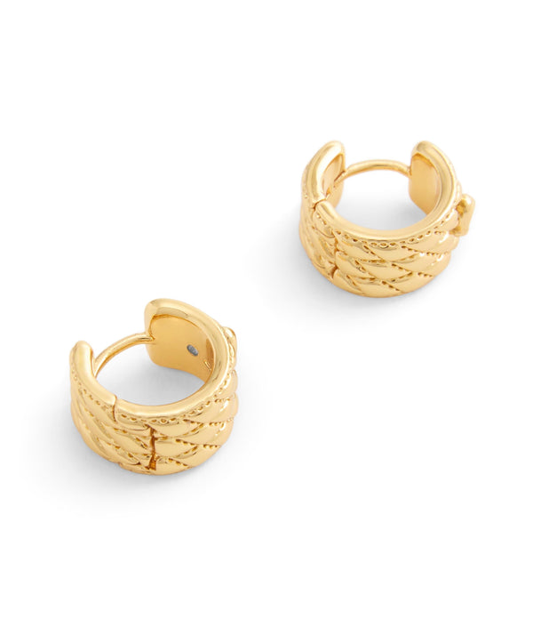Signature Quilted Heart Huggie Earrings