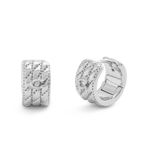 Signature Quilted Heart Huggie Earrings