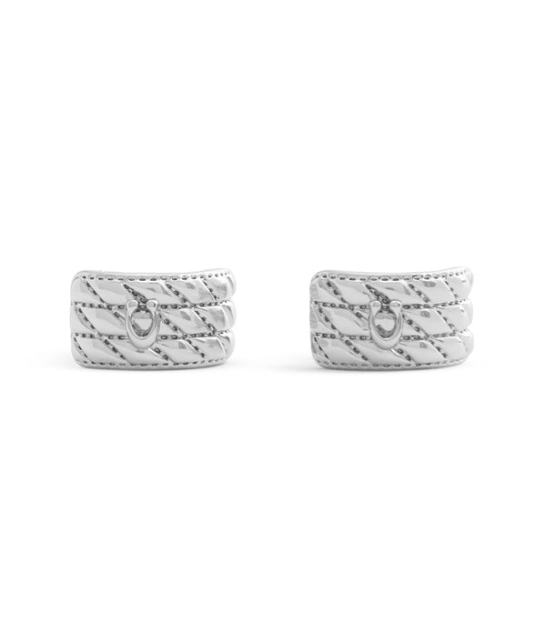 Signature Quilted Heart Huggie Earrings