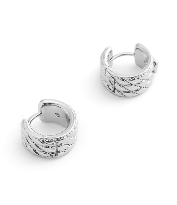 Signature Quilted Heart Huggie Earrings
