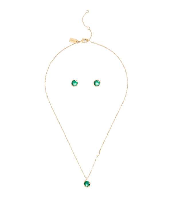 Stone Necklace & Earrings Boxed Jewelry Set