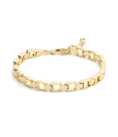 37541299GLD-Beveled Signature C Link Bracelet-Gold