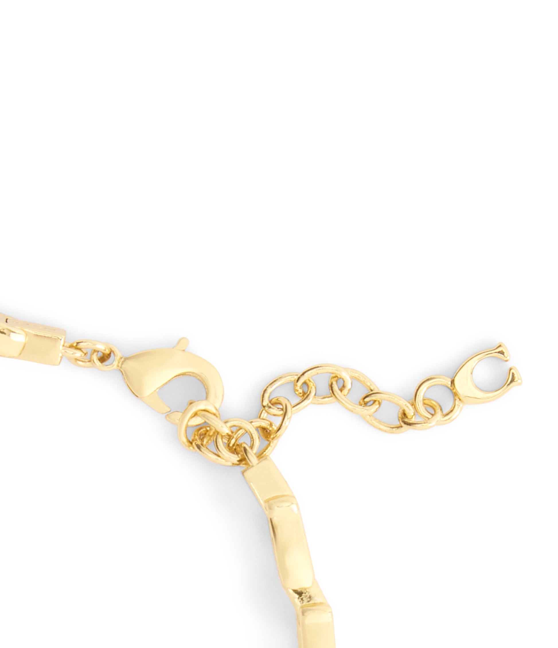 37541299GLD-Beveled Signature C Link Bracelet-Gold