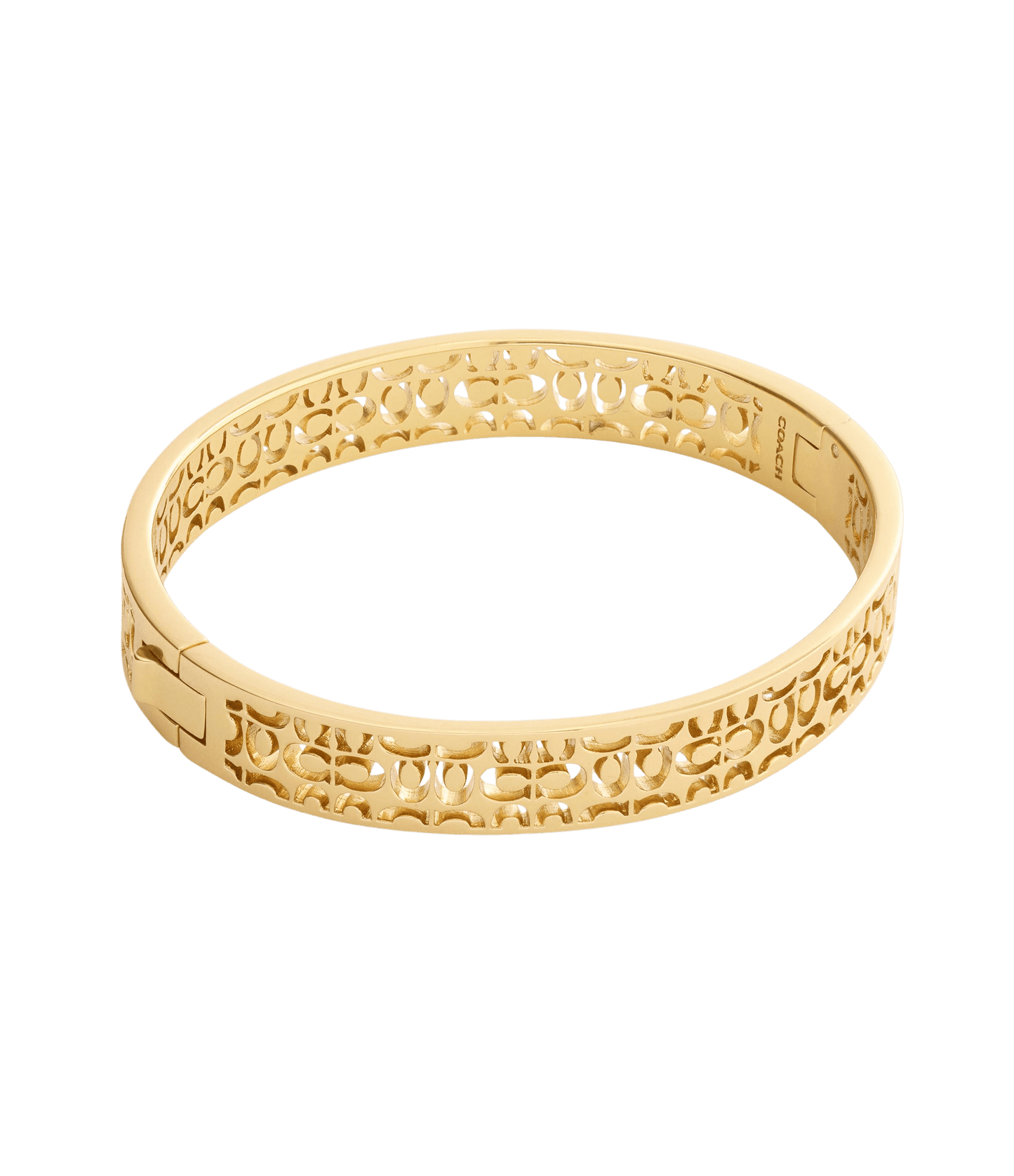 37541313GLD-Signature Quilted Cut Out Bangle Bracelet-Gold