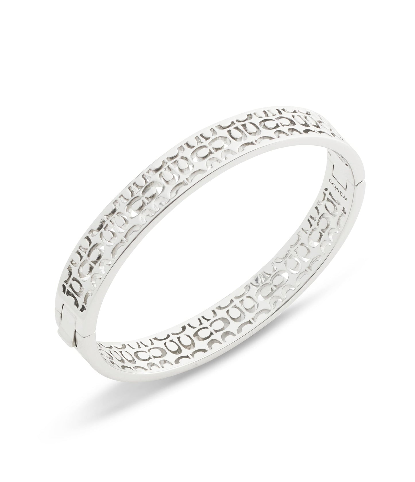 37541313RHO-Signature Quilted Cut Out Bangle Bracelet-Rhodium
