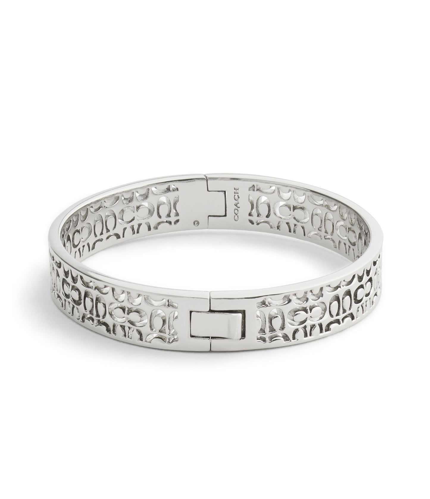 37541313RHO-Signature Quilted Cut Out Bangle Bracelet-Rhodium