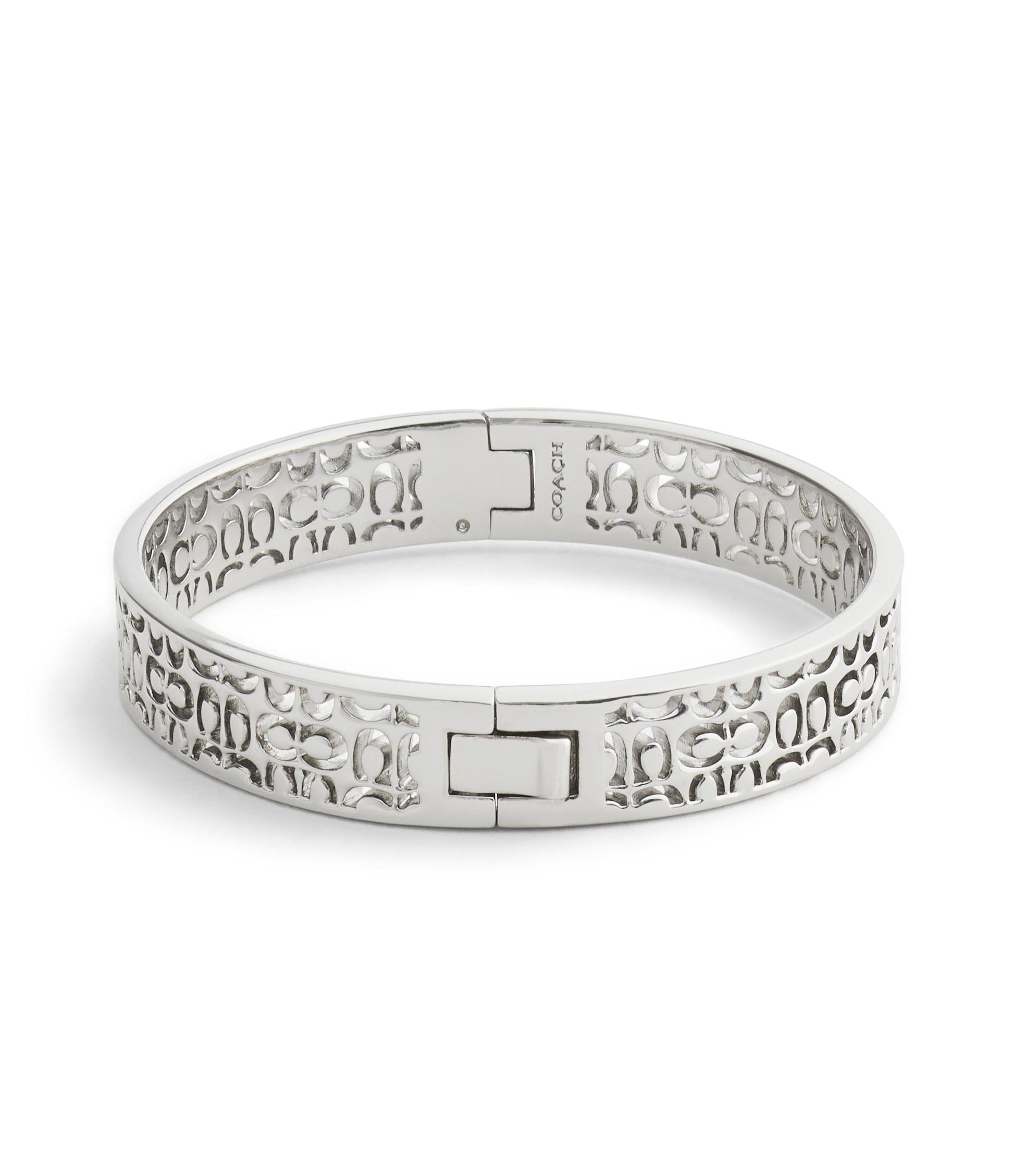 37541313RHO-Signature Quilted Cut Out Bangle Bracelet-Rhodium