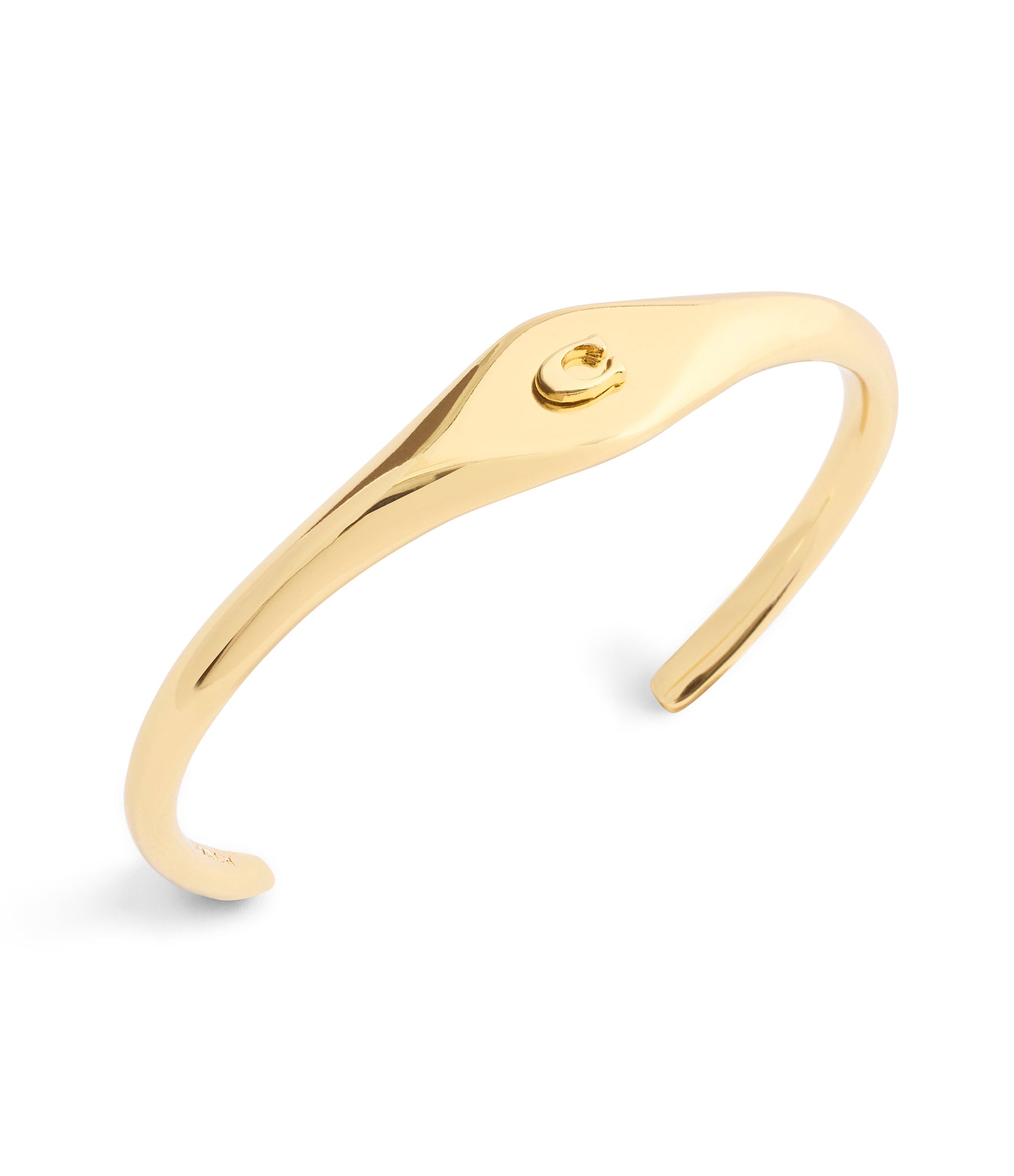 37541318GLD-Signature Signet Cuff Bracelet-Gold