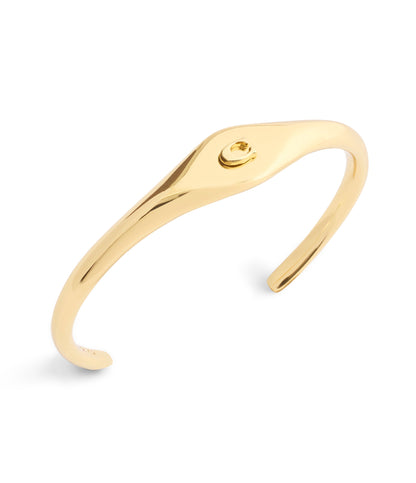 37541318GLD-Signature Signet Cuff Bracelet-Gold