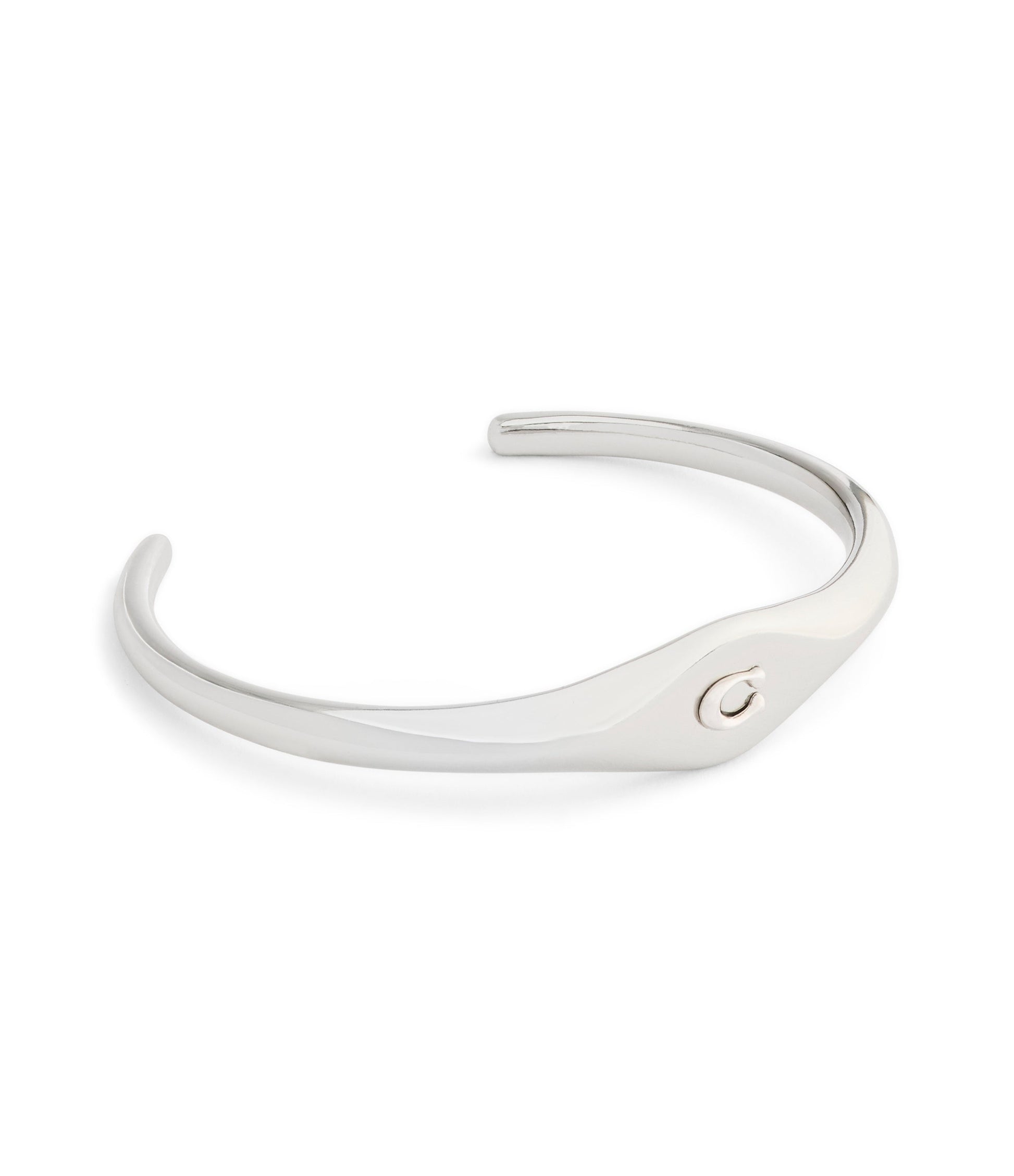 37541318RHO-Signature Signet Cuff Bracelet-Rhodium