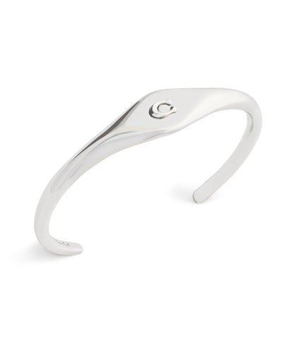 37541318RHO-Signature Signet Cuff Bracelet-Rhodium