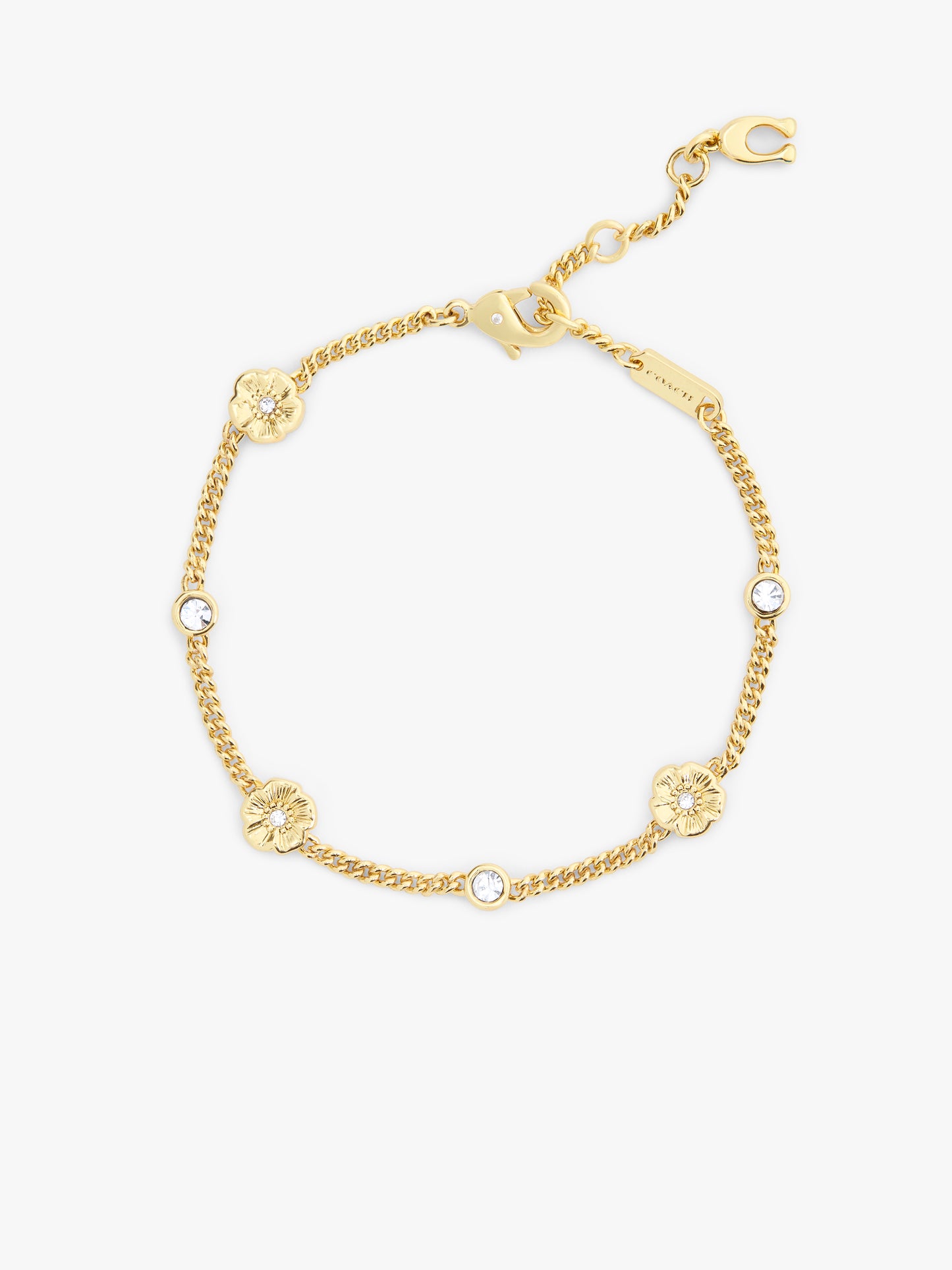37541328GLD-Textured Tearose Flex Bracelet-Shiny Gold