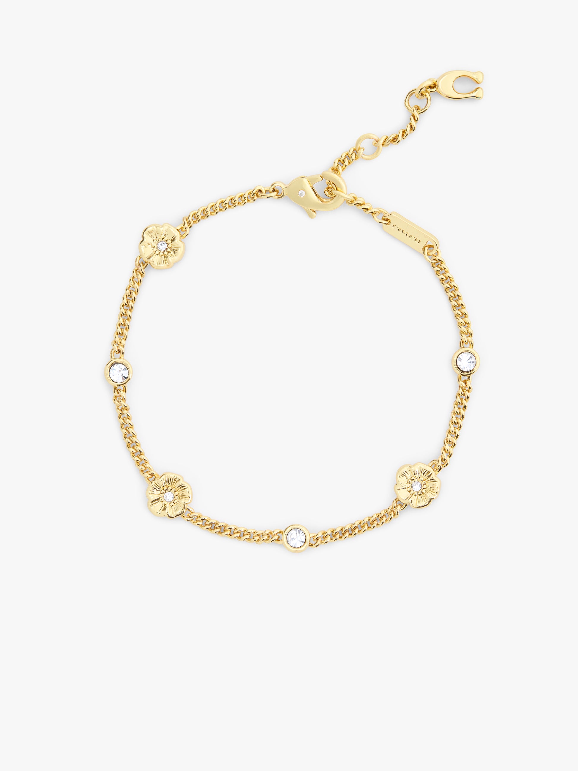 37541328GLD-Textured Tearose Flex Bracelet-Shiny Gold