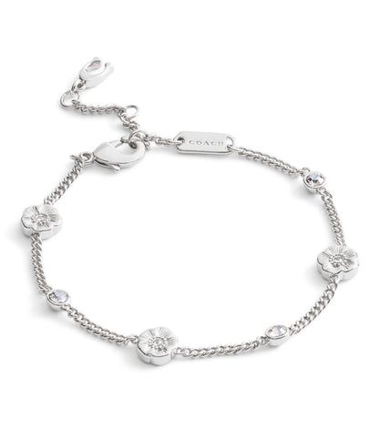37541328RHO-Signature Tea Rose Strand Bracelet-Rhodium
