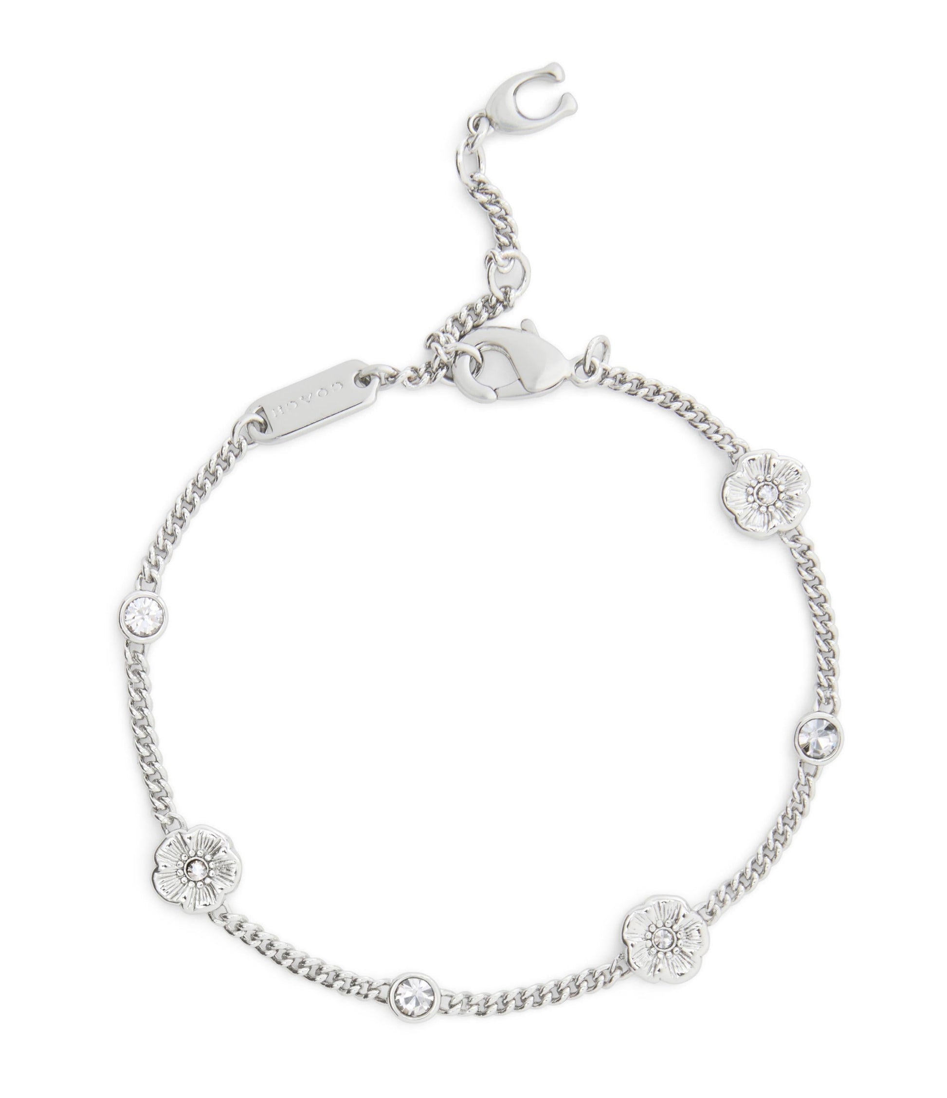 37541328RHO-Signature Tea Rose Strand Bracelet-Rhodium