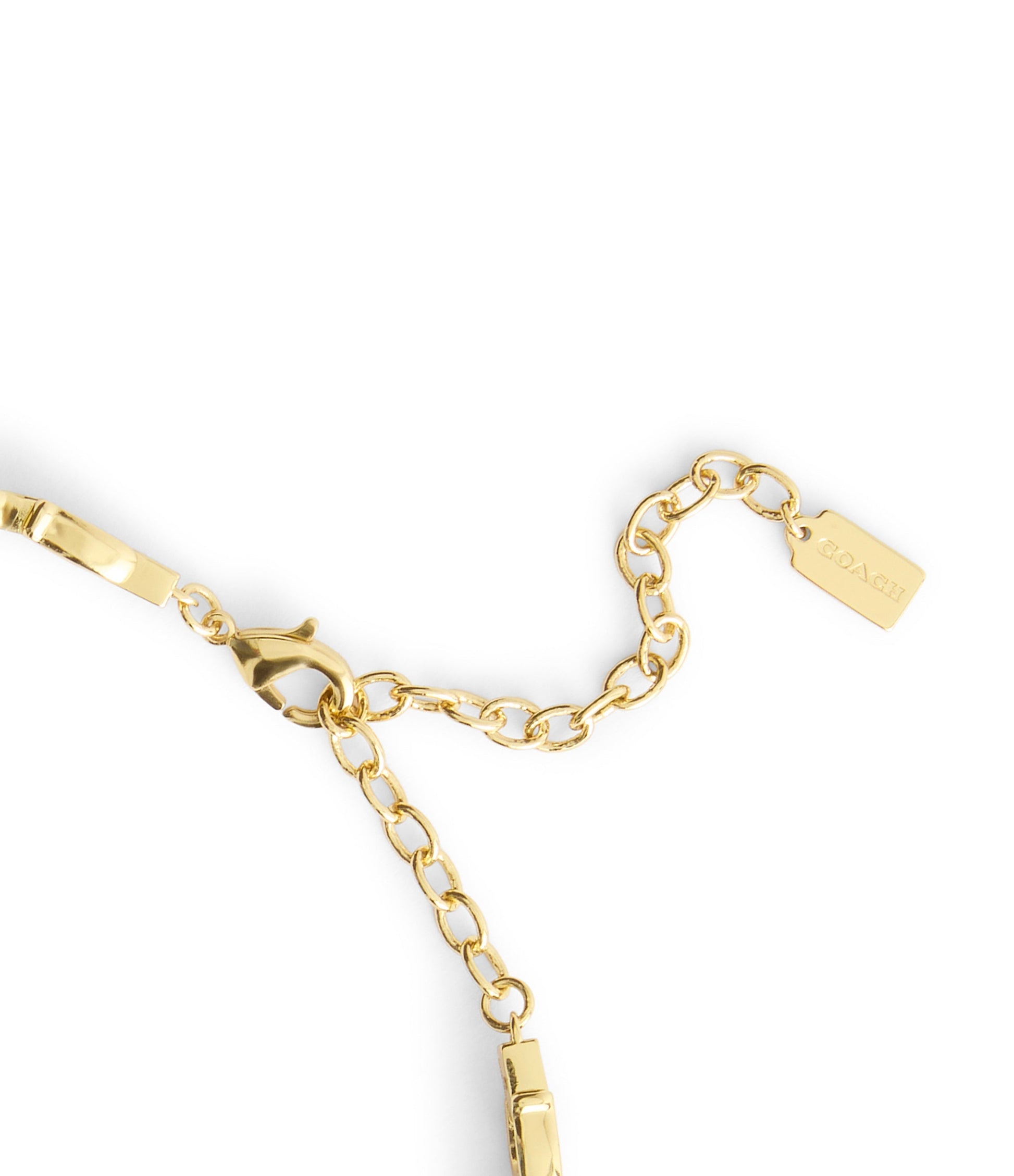 37541337GLD-Beveled Signature C Link Choker Necklace-Gold