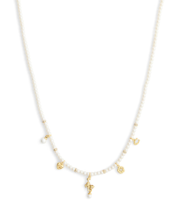 Signature Cat Charm Pearl Strand Necklace