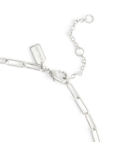 37541348RHO-Signature Quilted Cut Out Hangtag Pendant Necklace-Rhodium