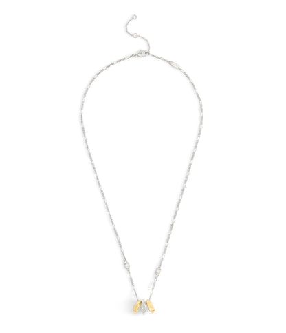 37541356TWO-Signature Signet Rondelle Pendant Necklace-Twotone