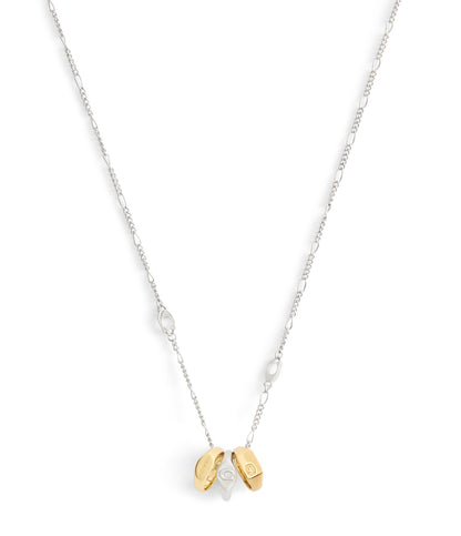 37541356TWO-Signature Signet Rondelle Pendant Necklace-Twotone