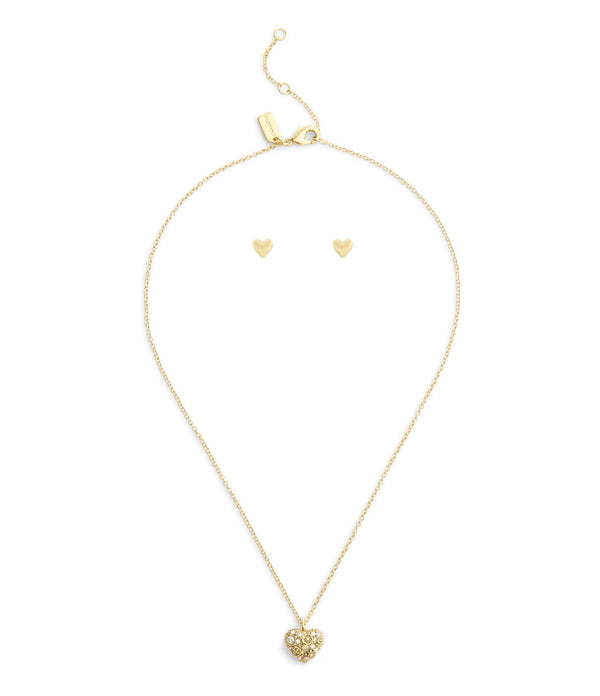 Signature C Pavé Heart Boxed Jewelry Set
