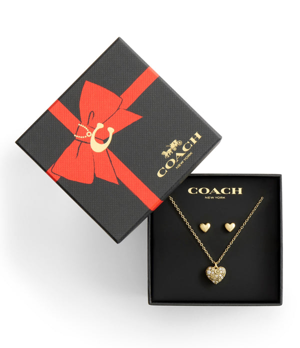 Signature C Pavé Heart Boxed Jewelry Set