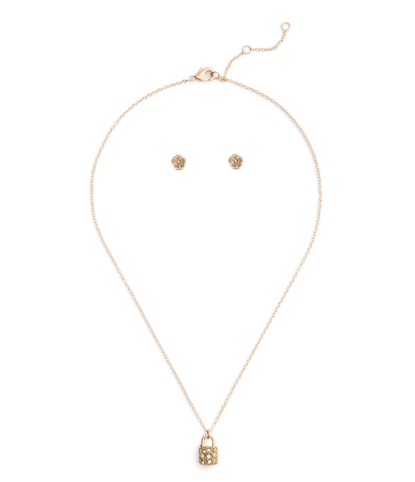 37541360RGD-Signature C Pavé Padlock Boxed Jewelry Set-Crystal