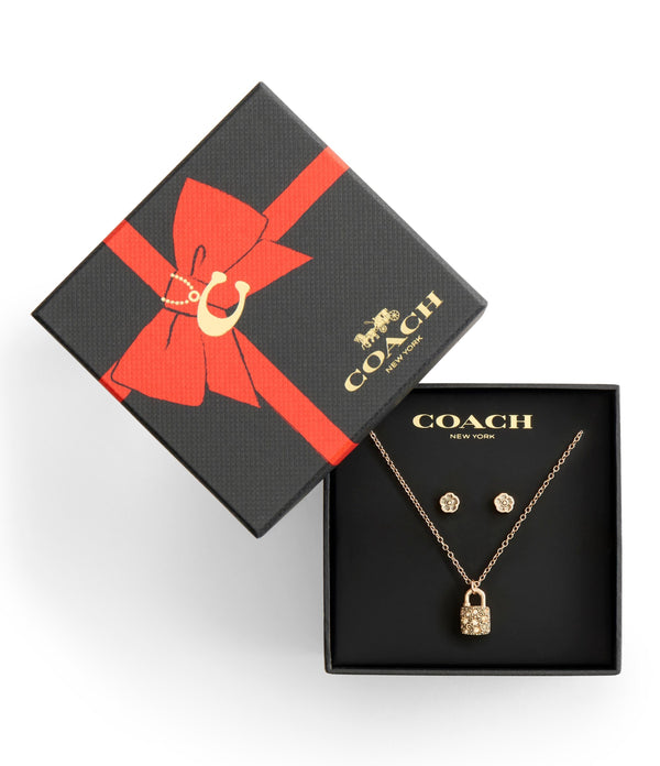 Signature C Pavé Padlock Boxed Jewelry Set