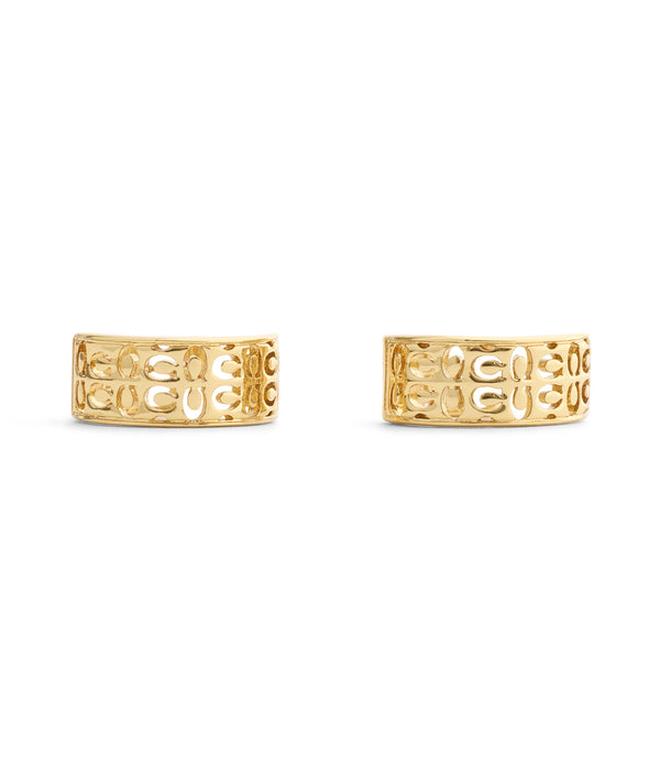 Signature Quilted Cut Out Huggie Earrings
