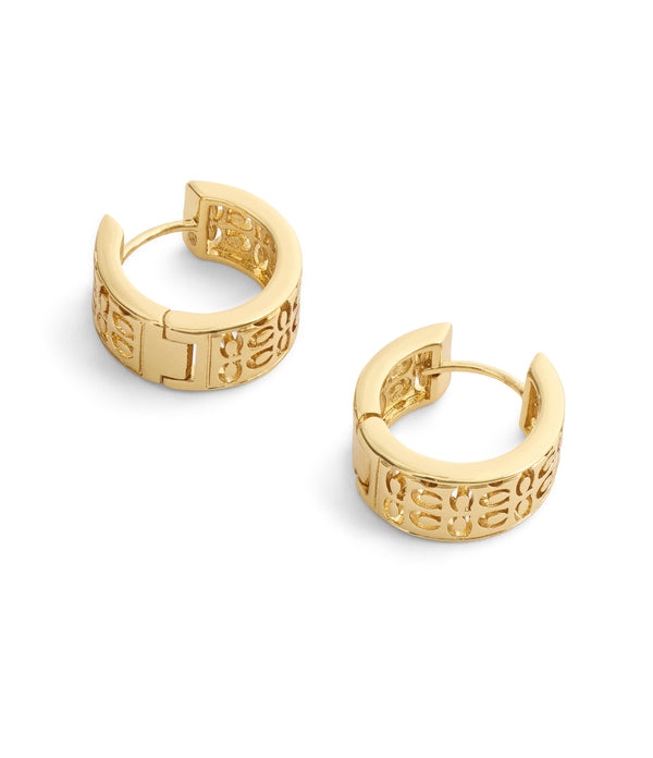 Signature Quilted Cut Out Huggie Earrings