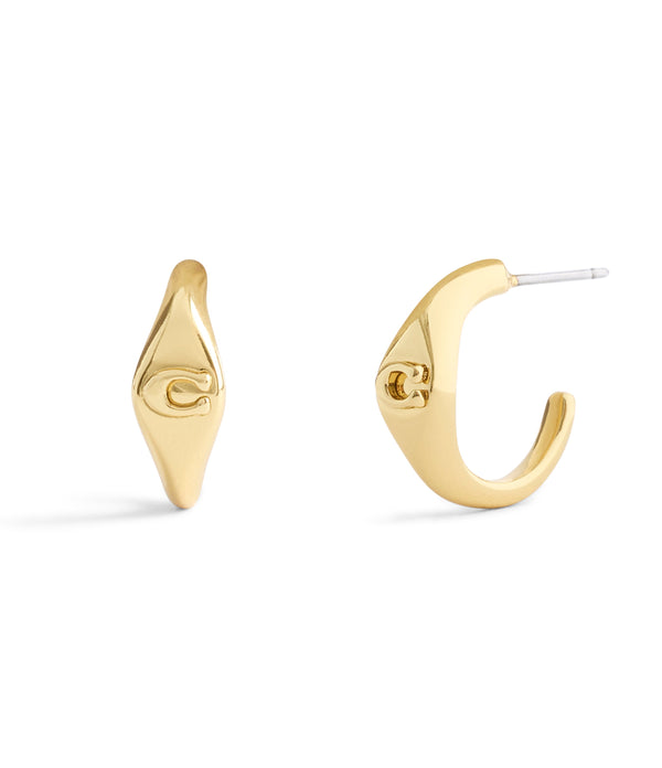 Signature Signet Huggie Earrings