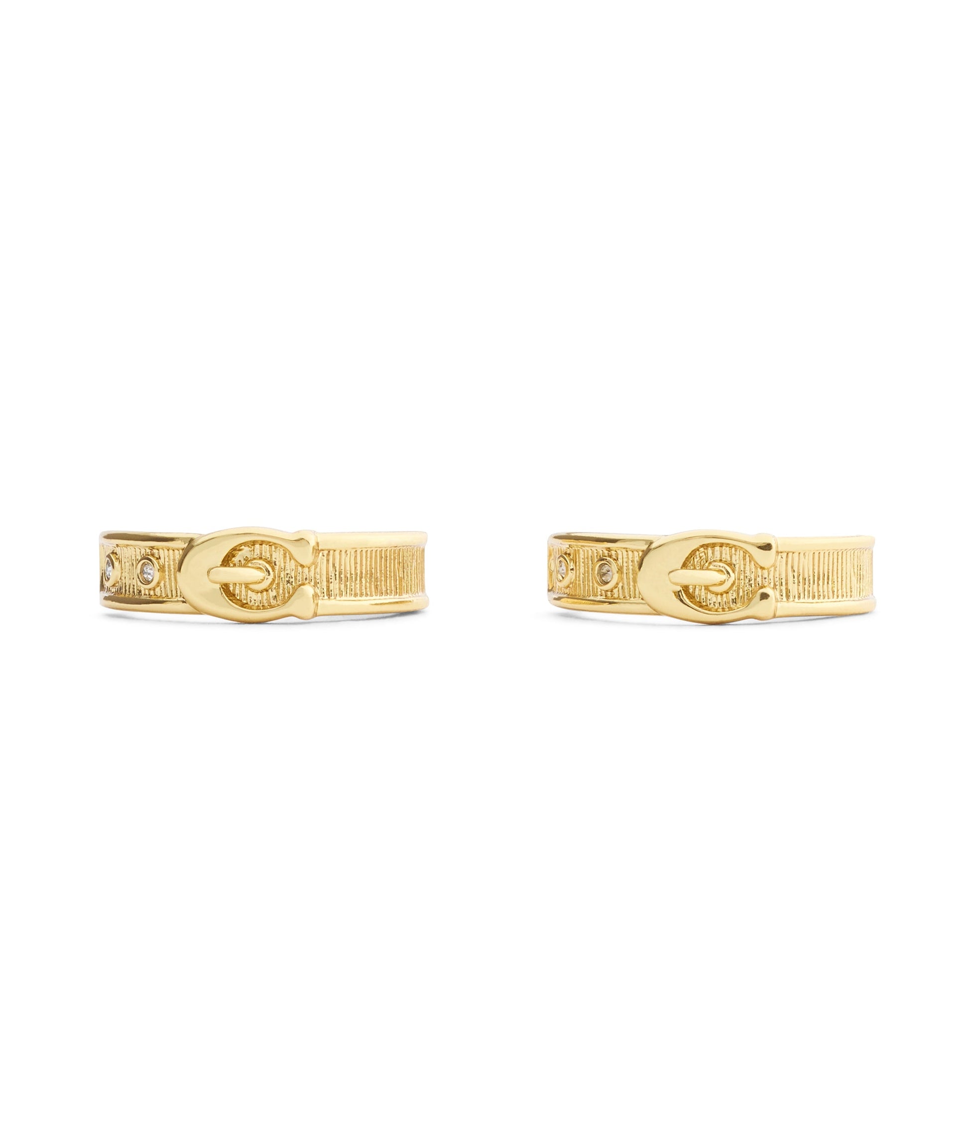 37541373GLD-Signature C Buckle Bangle Hoop Earrings-Gold