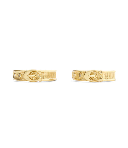 37541373GLD-Signature C Buckle Bangle Hoop Earrings-Gold