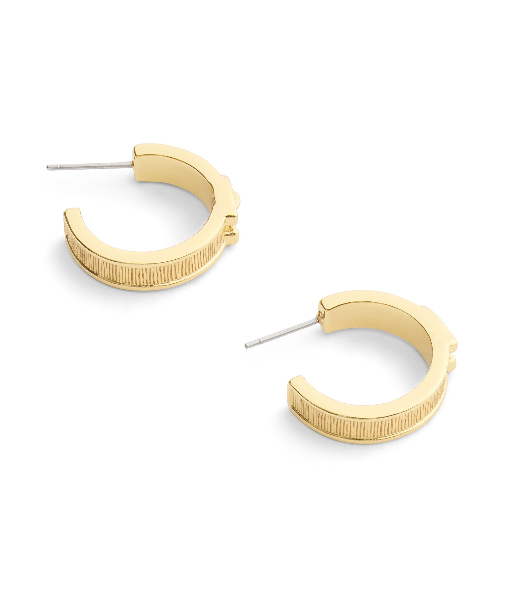 37541373GLD-Signature C Buckle Bangle Hoop Earrings-Gold