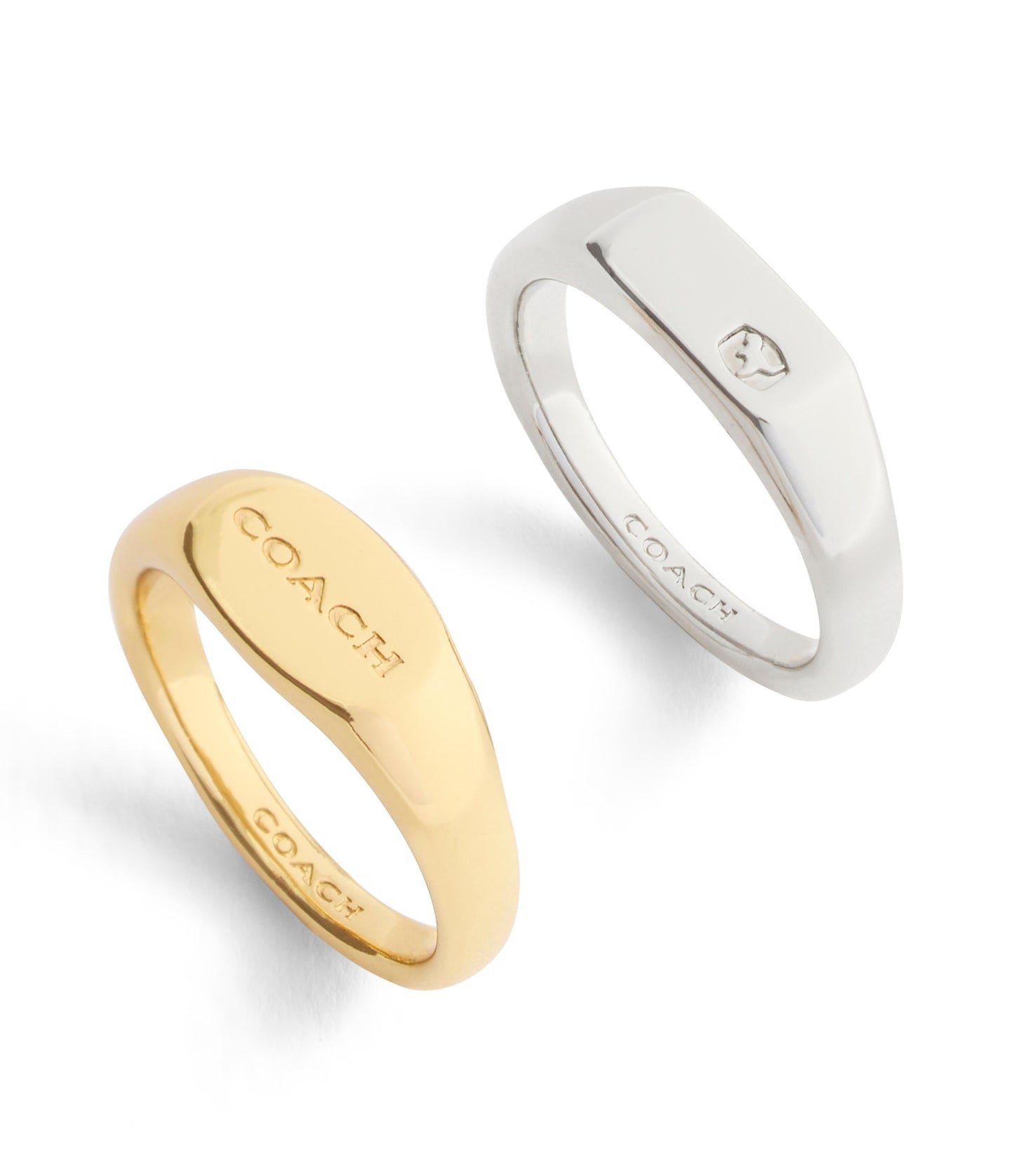 37541376TWO-Signature Signet Duo Ring Set-Twotone