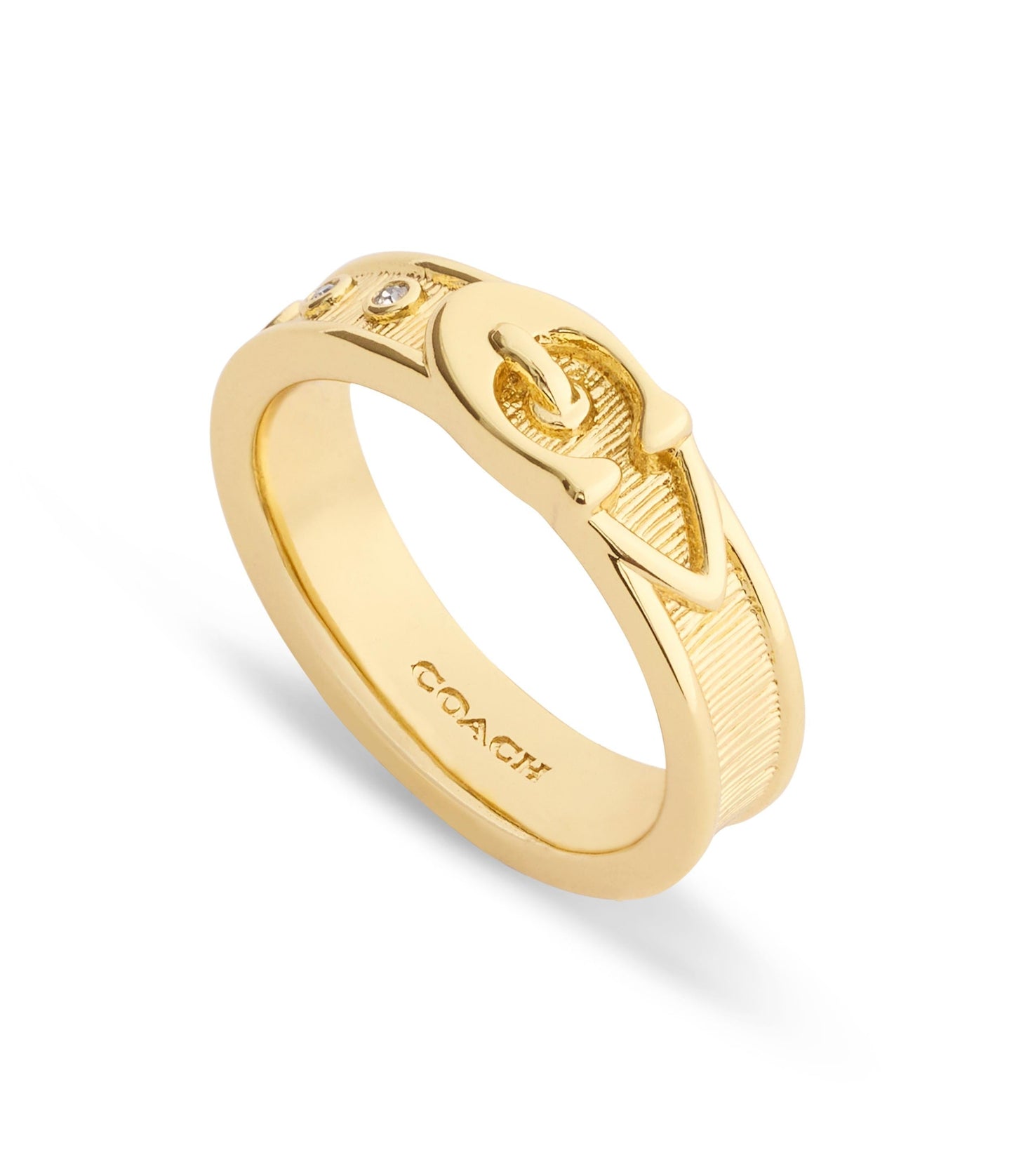 37541377GLD-Signature C Buckle Band Ring-Gold