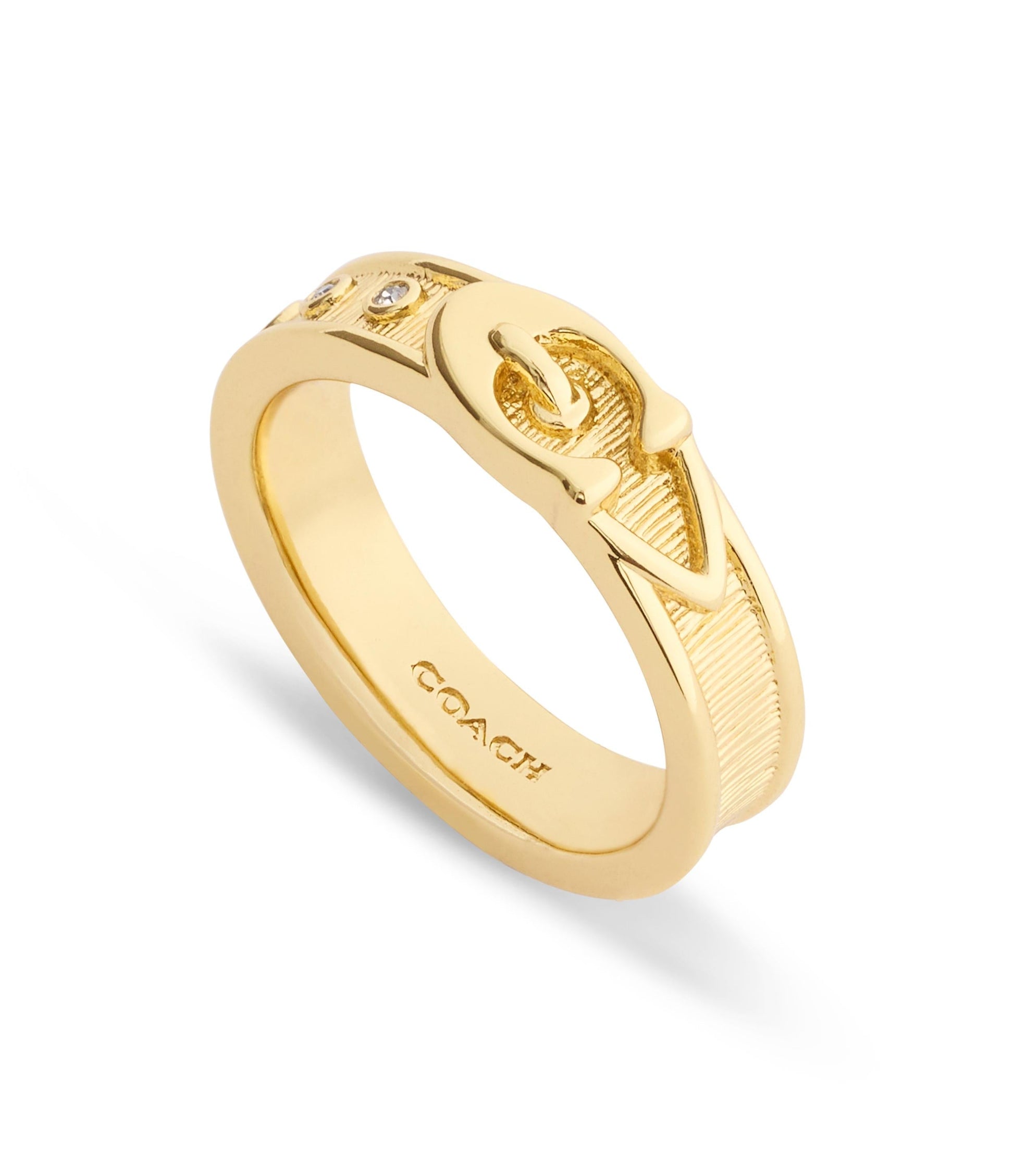 37541377GLD-Signature C Buckle Band Ring-Gold