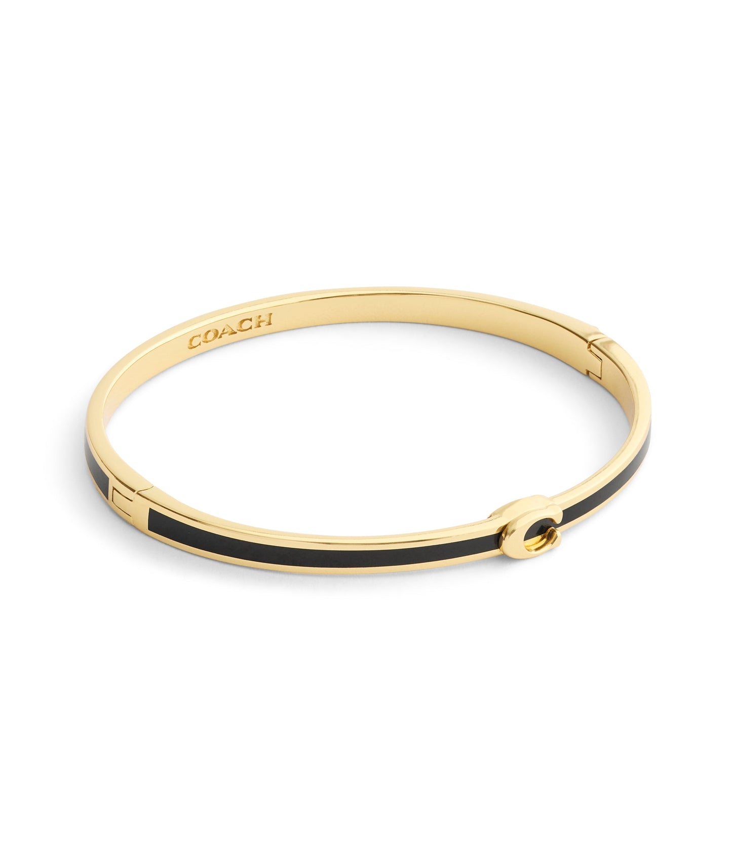 37546478GLD-Signature C Enamel Bangle Boxed Bracelet-Black