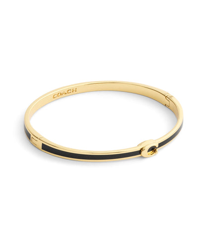 37546478GLD-Signature C Enamel Bangle Boxed Bracelet-Black