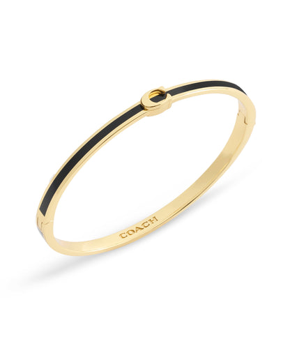 37546478GLD-Signature C Enamel Bangle Boxed Bracelet-Black