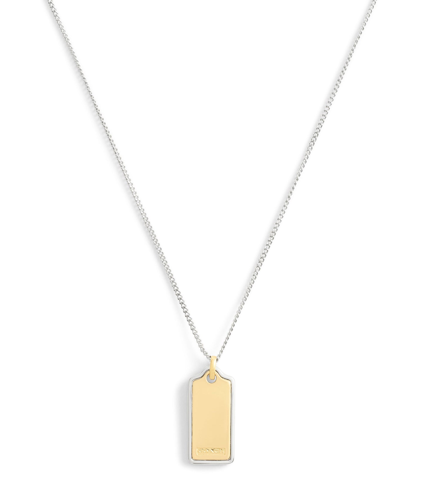 37546480TWO-Signature Hangtag Pendant Necklace-Twotone