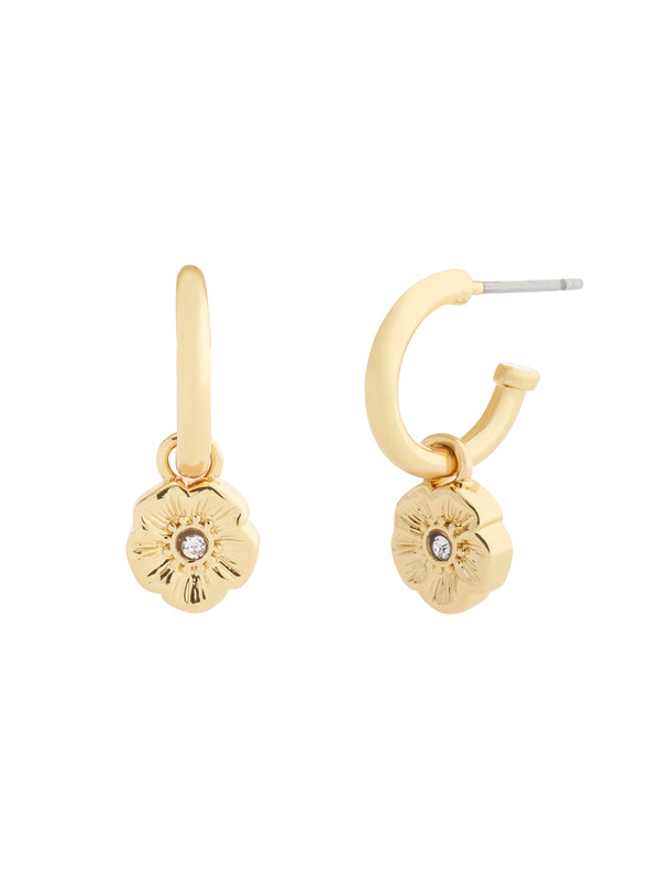 Textured Tearose Huggie Earrings
