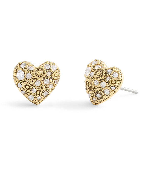 Signature C Pavé Heart Stud Boxed Earrings